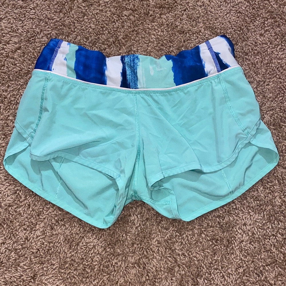 turquoise lululemon shorts